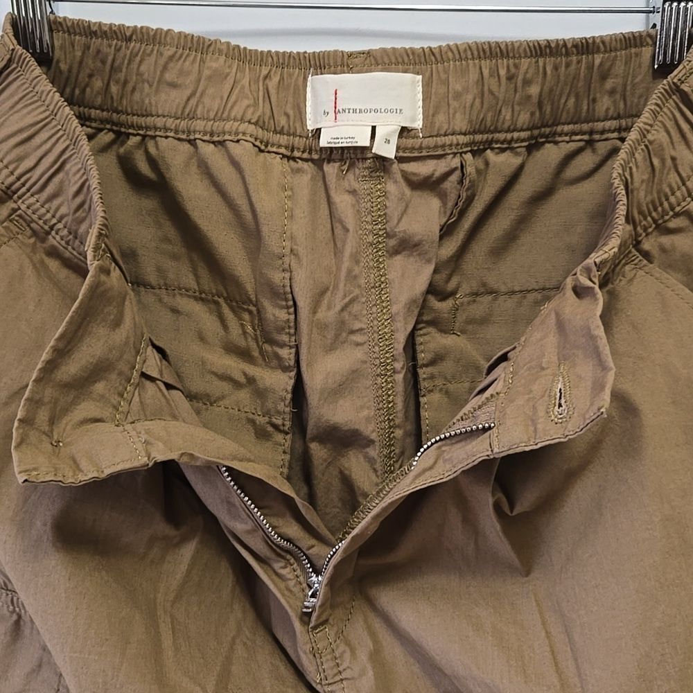 Anthropologie Tan Cargo Parachute Pants Size 28 Bungie Ankle - Picture 5 of 16